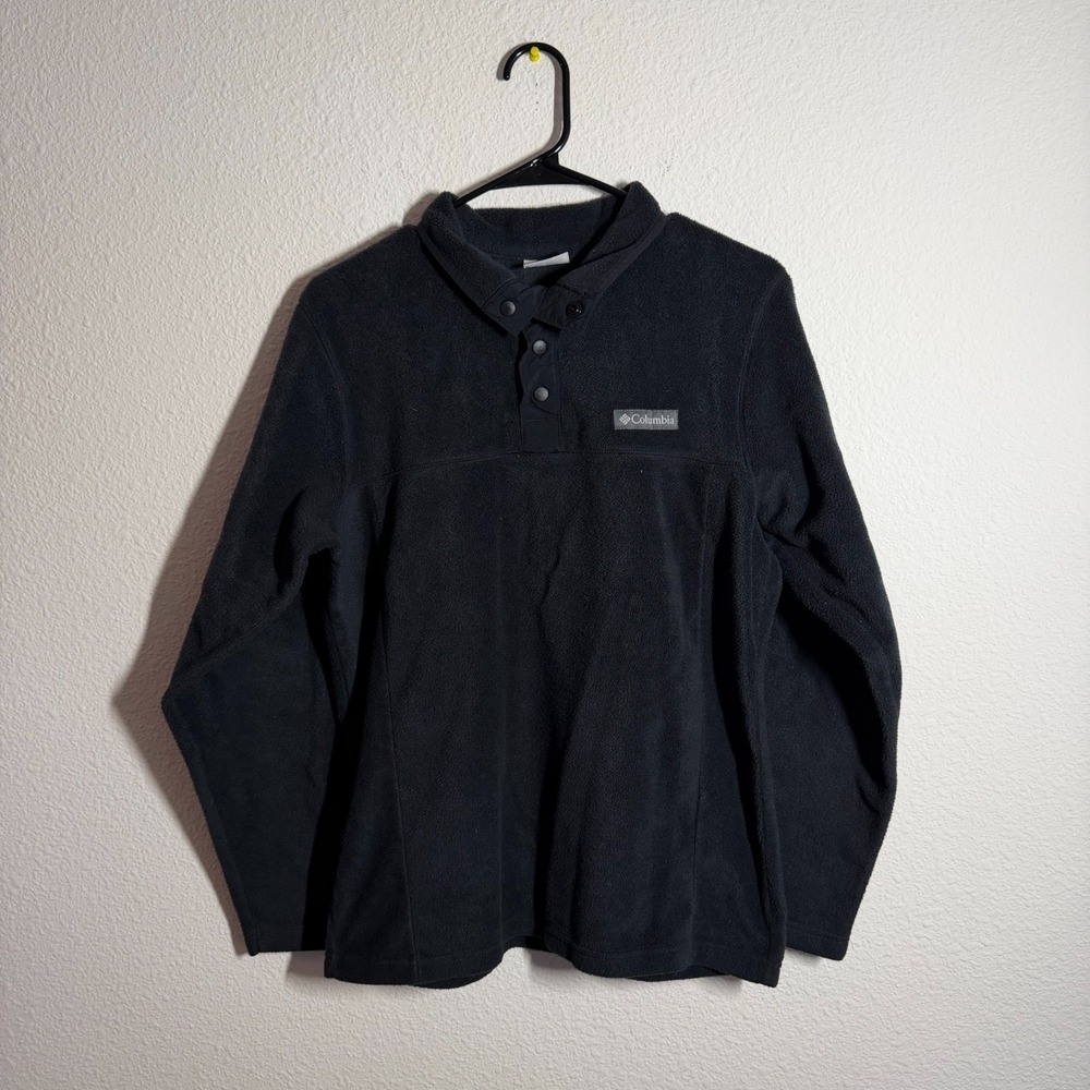 Columbia Steens Mountain II Half Snap Pullover Womens Small Black Long Sleeve